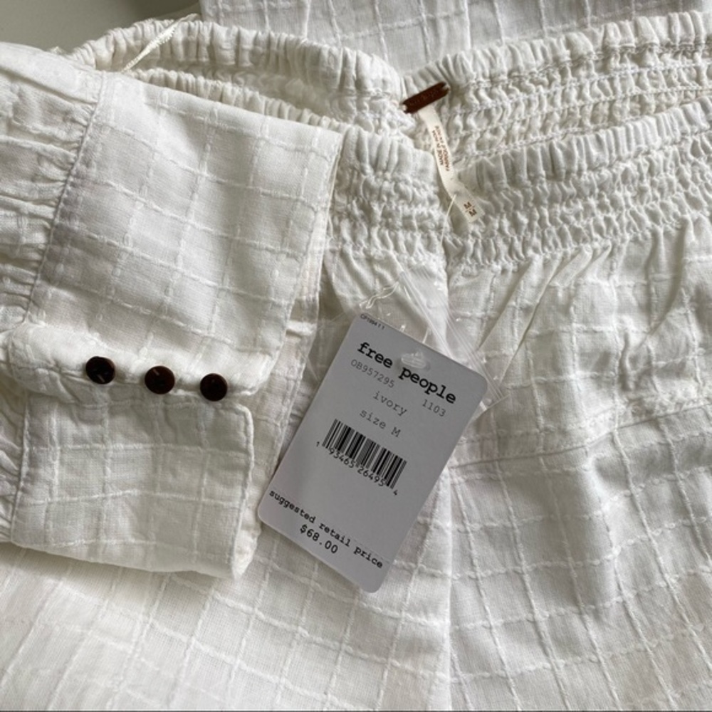 Free People Check it Woven Cuff Pants in Ivory - Picture 4 of 6
